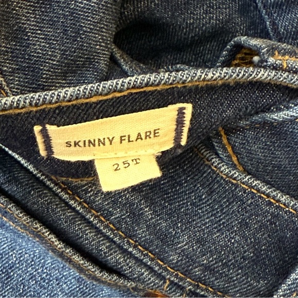 Madewell High Rise Skinny Flared Jeans Dark Blue 25 Tall Long - Picture 5 of 12